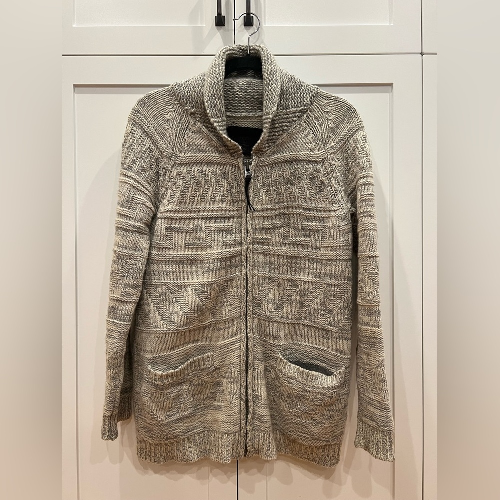 TNA lambswool sweater, zip-up!